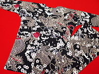 義若オリジナルの鯉口シャツ・ダボシャツ 桜と龍（黒）